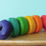 Gluten, egg, and dairy free Rainbow Donuts
