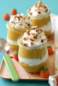 These almost raw Pumpkin Pie Parfaits are stuffed with hidden goodness that actually makes this a healthy, fall-inspired dessert!