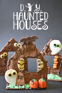 DIY Haunted Houses made with a gluten free vegan cookie base