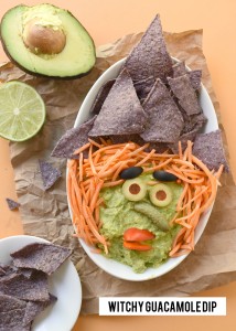 Make this Halloween fun AND healthy with a Witchy Guacamole Dip!